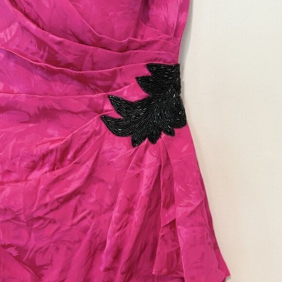 Y2K Silk Studio Hot Pink 100% Silk Strapless Prom Homecoming Dress Size 4 166 - Picture 2 of 14